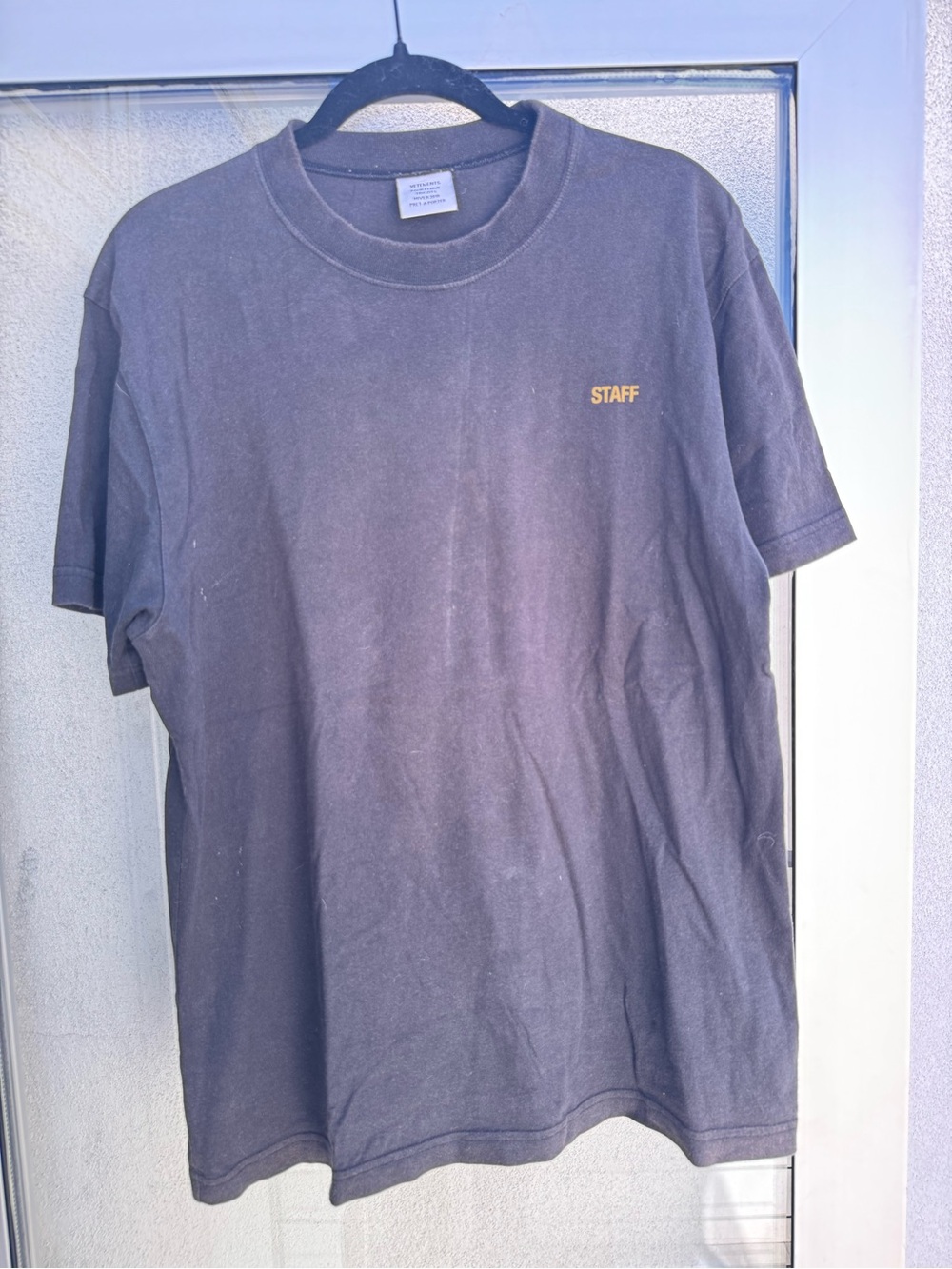 Vetements Black Short-Sleeve 'STAFF' Logo Tee
